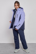 Купить Горнолыжная куртка женская зимняя большого размера фиолетового цвета 3960F, фото 9