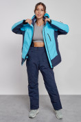 Купить Горнолыжная куртка женская зимняя большого размера голубого цвета 3960Gl, фото 10