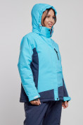 Купить Горнолыжная куртка женская зимняя большого размера голубого цвета 3960Gl, фото 12