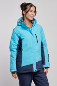 Купить Горнолыжная куртка женская зимняя большого размера голубого цвета 3960Gl, фото 2