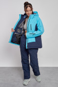 Купить Горнолыжная куртка женская зимняя большого размера голубого цвета 3960Gl, фото 8
