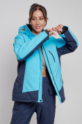 Купить Горнолыжная куртка женская зимняя большого размера голубого цвета 3960Gl, фото 9