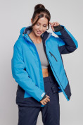 Купить Горнолыжная куртка женская зимняя большого размера синего цвета 3960S, фото 10