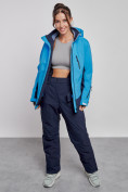Купить Горнолыжная куртка женская зимняя большого размера синего цвета 3960S, фото 11