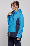 Купить Горнолыжная куртка женская зимняя большого размера синего цвета 3960S, фото 2