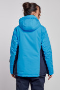 Купить Горнолыжная куртка женская зимняя большого размера синего цвета 3960S, фото 4