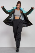 Купить Горнолыжная куртка женская зимняя большого размера бирюзового цвета 3963Br, фото 12