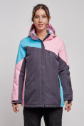 Купить Горнолыжная куртка женская зимняя большого размера розового цвета 3963R