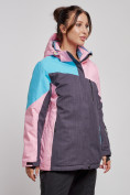 Купить Горнолыжная куртка женская зимняя большого размера розового цвета 3963R, фото 4