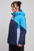 Купить Горнолыжная куртка женская зимняя большого размера синего цвета 3963S, фото 2