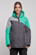 Купить Горнолыжная куртка женская зимняя большого размера зеленого цвета 3963Z