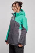 Купить Горнолыжная куртка женская зимняя большого размера зеленого цвета 3963Z, фото 2