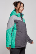 Купить Горнолыжная куртка женская зимняя большого размера зеленого цвета 3963Z, фото 3