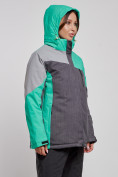 Купить Горнолыжная куртка женская зимняя большого размера зеленого цвета 3963Z, фото 5