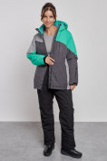Купить Горнолыжная куртка женская зимняя большого размера зеленого цвета 3963Z, фото 9