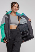 Купить Горнолыжная куртка женская зимняя большого размера зеленого цвета 3963Z, фото 12