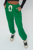 Купить Джоггеры спортивные трикотажные женские зеленого цвета 400Z, фото 14