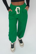 Купить Джоггеры спортивные трикотажные женские зеленого цвета 400Z, фото 15
