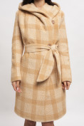 Купить Пальто зимнее женское бежевого цвета 4017B, фото 14