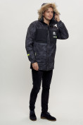 Купить Зимняя куртка с мехом мужская черного цвета 404Ch, фото 8