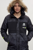 Купить Зимняя куртка с мехом мужская черного цвета 404Ch, фото 9