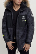 Купить Зимняя куртка с мехом мужская черного цвета 404Ch, фото 11
