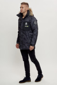 Купить Зимняя куртка с мехом мужская черного цвета 404Ch, фото 6