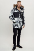 Купить Зимняя куртка с мехом мужская светло-серого цвета 404SS, фото 9