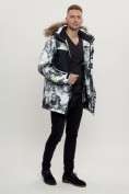 Купить Зимняя куртка с мехом мужская светло-серого цвета 404SS, фото 10