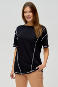 Купить Женские футболки с вышивкой черного цвета 4309Ch, фото 3
