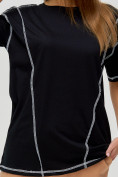 Купить Женские футболки с вышивкой черного цвета 4309Ch, фото 4