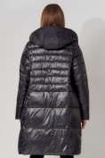 Купить Пальто утепленное с капюшоном зимнее женское  черного цвета 442116Ch, фото 7