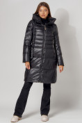 Купить Пальто утепленное с капюшоном зимнее женское  черного цвета 442116Ch