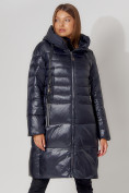 Купить Пальто утепленное с капюшоном зимнее женское  темно-синего цвета 442116TS, фото 11
