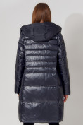 Купить Пальто утепленное с капюшоном зимнее женское  темно-синего цвета 442116TS, фото 15