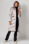 Купить Пальто утепленное зимнее женское  бежевого цвета 442152B, фото 9