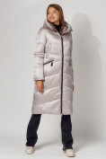 Купить Пальто утепленное зимнее женское  бежевого цвета 442152B, фото 10