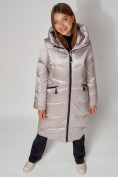 Купить Пальто утепленное зимнее женское  бежевого цвета 442152B, фото 12
