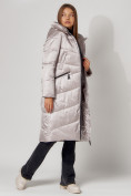 Купить Пальто утепленное зимнее женское  бежевого цвета 442152B, фото 3
