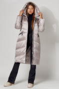 Купить Пальто утепленное зимнее женское  бежевого цвета 442152B, фото 7