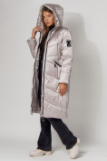 Купить Пальто утепленное зимнее женское  бежевого цвета 442152B, фото 8
