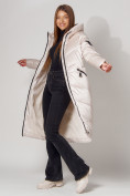 Купить Пальто утепленное зимнее женское  белого цвета 442152Bl, фото 4