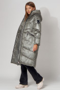 Купить Пальто утепленное зимнее женское  цвета хаки 442152Kh, фото 7