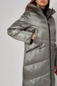Купить Пальто утепленное зимнее женское  цвета хаки 442152Kh, фото 12