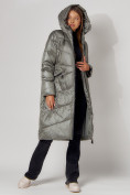 Купить Пальто утепленное зимнее женское  цвета хаки 442152Kh, фото 10