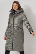 Купить Пальто утепленное зимнее женское  цвета хаки 442152Kh, фото 2