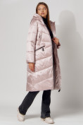 Купить Пальто утепленное зимнее женское  розового цвета 442152R, фото 10