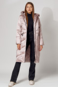 Купить Пальто утепленное зимнее женское  розового цвета 442152R, фото 8