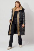 Купить Пальто утепленное с капюшоном зимнее женское  черного цвета 442181Ch, фото 3