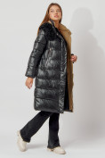 Купить Пальто утепленное с капюшоном зимнее женское  черного цвета 442181Ch, фото 4